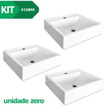 Kit 3 Cubas De Apoio Sobrepor Banheiro Marmorite Ônix
