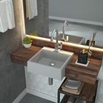 Kit 3 Cubas de Semi Encaixe para Banheiro Xq355 Quadrada Compace Kit 3 Cubas de Semi Encaixe para Banheiro Xq355 Quadrada Compace