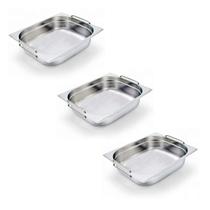Kit 3 Cubas Gastronômica Inox Gn 1/2 65Mm Com Alça Prateada Kit 3 Cubas Gastronômica Inox Gn 1/2 65Mm Com Alça Prateada