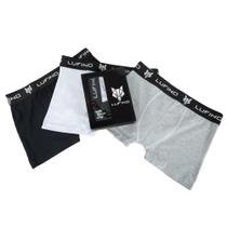 Kit 3 Cueca Boxer Algodao c/ Elastano Masculina Malha Peruna