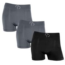 Kit 3 Cueca Boxer Box Basic Microfibra Sem Costura Elastano