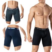 Kit 3 Cueca Boxer LongLeg Anti Assadura Esportiva Microfibra Box Ciclista Academia Corrida