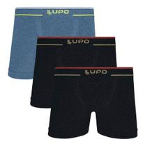 Kit 3 Cueca Boxer Lupo Masculina Plus Microfibra Sem costura 17800