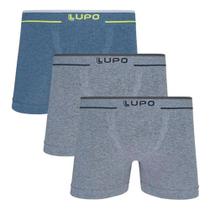 Kit 3 Cueca Boxer Lupo Masculina Plus Microfibra Sem costura 17800