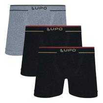 Kit 3 Cueca Boxer Lupo Masculina Plus Microfibra Sem costura 17800