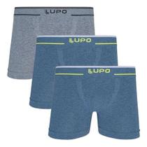 Kit 3 Cueca Boxer Lupo Masculina Plus Microfibra Sem costura 17800
