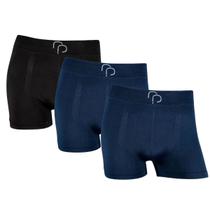 Kit 3 Cueca Boxer Masculina Lisa Microfibra Sem Costura Basica