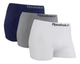 Kit 3 Cueca Boxer Masculina Reebok Unidades Sortidas Conforto Secagem Rápida Poliéster Elastano Tama