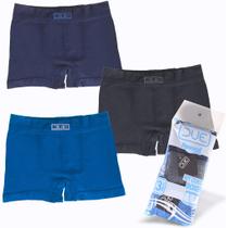 Kit 3 Cueca Boxer Microfibra Sem Costura Due