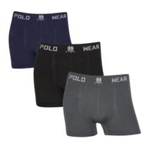 Kit 3 Cueca Boxer Polo Wear Masculina Sem Costura Box Adulto