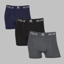 Kit 3 Cueca Boxer Polo Wear Masculina Sem Costura Box Adulto