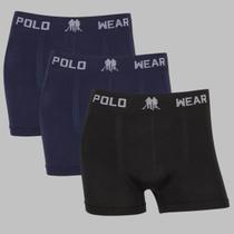 Kit 3 Cueca Boxer Polo Wear Masculina Sem Costura Box Adulto