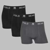 Kit 3 Cueca Boxer Polo Wear Masculina Sem Costura Box Adulto