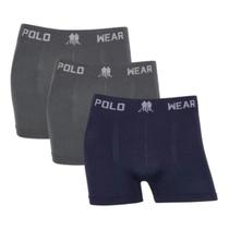 Kit 3 Cueca Boxer Polo Wear Masculina Sem Costura Box Adulto