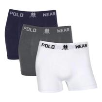 Kit 3 Cueca Boxer Polo Wear Masculina Sem Costura Box Adulto