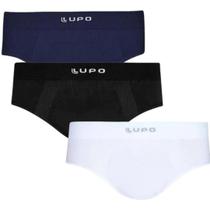 Kit 3 Cueca Masculina Slip Lupo Micromodal Sem Costura Premium Kit 3 Cueca Masculina Slip Lupo Micromodal Sem Costura Premium