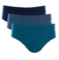Kit 3 cueca mash slip algodão elastico embutido 01020