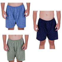 Kit 3 Cueca Samba Canção Masculino Short Pijama Dormir malha