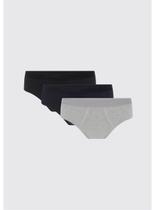Kit/3 Cueca Slip Hering 77UE Masculina Algodão T. P/XXG