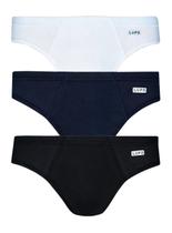 Kit/3 Cueca Slip Lupo 00515-089 Masculina Clássica Algodão T. P/GG Kit/3 Cueca Slip Lupo 00515-089 Masculina Clássica Algodão T. P/GG