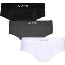 Kit 3 Cueca Slip Lupo Micromodal Sem Costura Adulto Masculina Modal Original 681-001