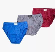 Kit 3 Cueca slip masculina 100% algodão tradicional