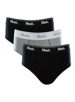 Kit/3 Cueca Slip Mash 010.04 Masculina Algodão T. P/GG