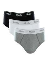 Kit/3 Cueca Slip Mash 010.04 Masculina Algodão T. P/GG