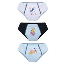 Kit 3 Cueca Slip Mickey Lupo Algodão Infantil 111-089 Kit 3 Cueca Slip Mickey Lupo Algodão Infantil 111-089