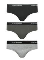 Kit/3 Cueca Slip Selene 11900.001 Algodão T. P/EG
