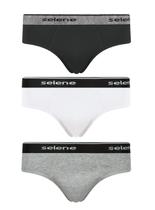 Kit/3 Cueca Slip Selene 11900.001 Algodão T. P/EG Kit/3 Cueca Slip Selene 11900.001 Algodão T. P/EG