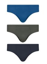 Kit/3 Cueca Slip Selene 11910.001 Algodão Penteado T. P/EG