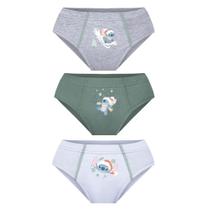 Kit 3 Cueca Slip Stitch Lupo Algodão Infantil 18300-089 Kit 3 Cueca Slip Stitch Lupo Algodão Infantil 18300-089