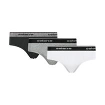 Kit 3 Cuecas Adulto Selene Modelo Slip De Algodão Com Elástico De 30 MM