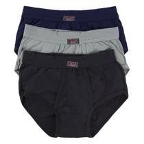Kit 3 cuecas adulto slip tradicional com abertura click 120 Kit 3 cuecas adulto slip tradicional com abertura click 120