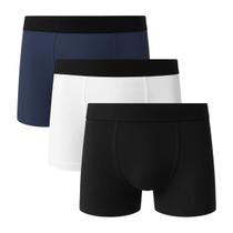 Kit 3 Cuecas Box Boxer Basic Lisa 100 Algodão Masculina Sortido Kit 3 Cuecas Box Boxer Basic Lisa 100 Algodão Masculina Sortido