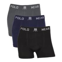 Kit 3 Cuecas Box Microfibra Lisa Sem Costura Polo Wear Kit 3 Cuecas Box Microfibra Lisa Sem Costura Polo Wear