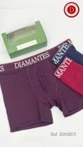 Kit 3 cuecas Boxer Adulto Diamantes Lingerie TAM GG