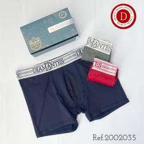 Kit 3 cuecas Boxer Adulto Diamantes Lingerie TAM GG