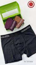 Kit 3 cuecas Boxer Adulto Diamantes Lingerie TAM M