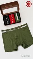 Kit 3 cuecas Boxer Adulto Diamantes Lingerie TAM M