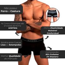 Kit 3 Cuecas Boxer Algodão Confortável Macia Qualidade Premi Kit 3 Cuecas Boxer Algodão Confortável Macia Qualidade Premi