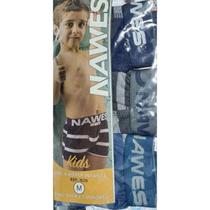 Kit 3 cuecas boxer algodão infantil nawes kids cores sortidas n20