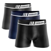 Kit 3 Cuecas Boxer Cavalera Masculina Sem Costura Poliamida Original Conforto