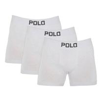 Kit 3 Cuecas Boxer Cotton Polo 781 Algodão Sortido