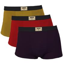 Kit 3 Cuecas Boxer Di Nuevo Algodão Premium Amarelo, Bordô e Vermelha Kit 3 Cuecas Boxer Di Nuevo Algodão Premium Amarelo, Bordô e Vermelha