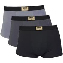 Kit 3 Cuecas Boxer Di Nuevo Algodão Premium Cinza, Grafite e Preto
