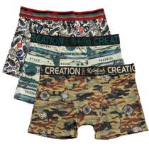 Kit 3 Cuecas Boxer Fristyle Em Microfibra Estampada Adulto