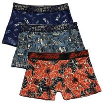 Kit 3 Cuecas Boxer Infantil Fristyle Em Microfibra Estampada