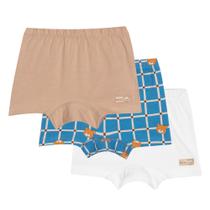 Kit 3 Cuecas Boxer Infantil Nini & Bambini Urso Xadrez Kit 3 Cuecas Boxer Infantil Nini & Bambini Urso Xadrez